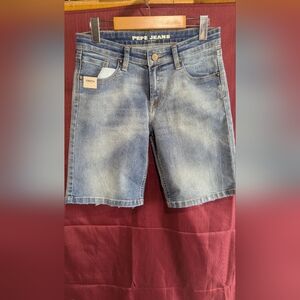 Women's Pepe Jeans Light Blue Denim Shorts Size 14